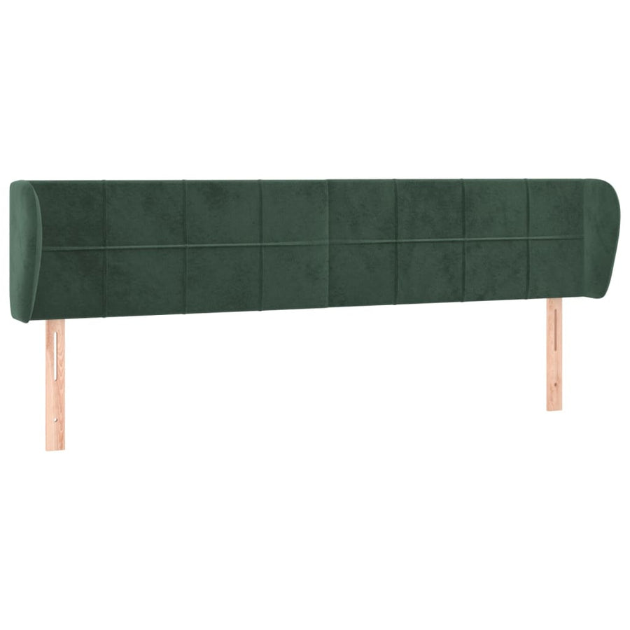 Hoofdbord met randen 163x23x78/88 cm fluweel donkergroen 163 x 23 x 78/88 cm Donkergroen