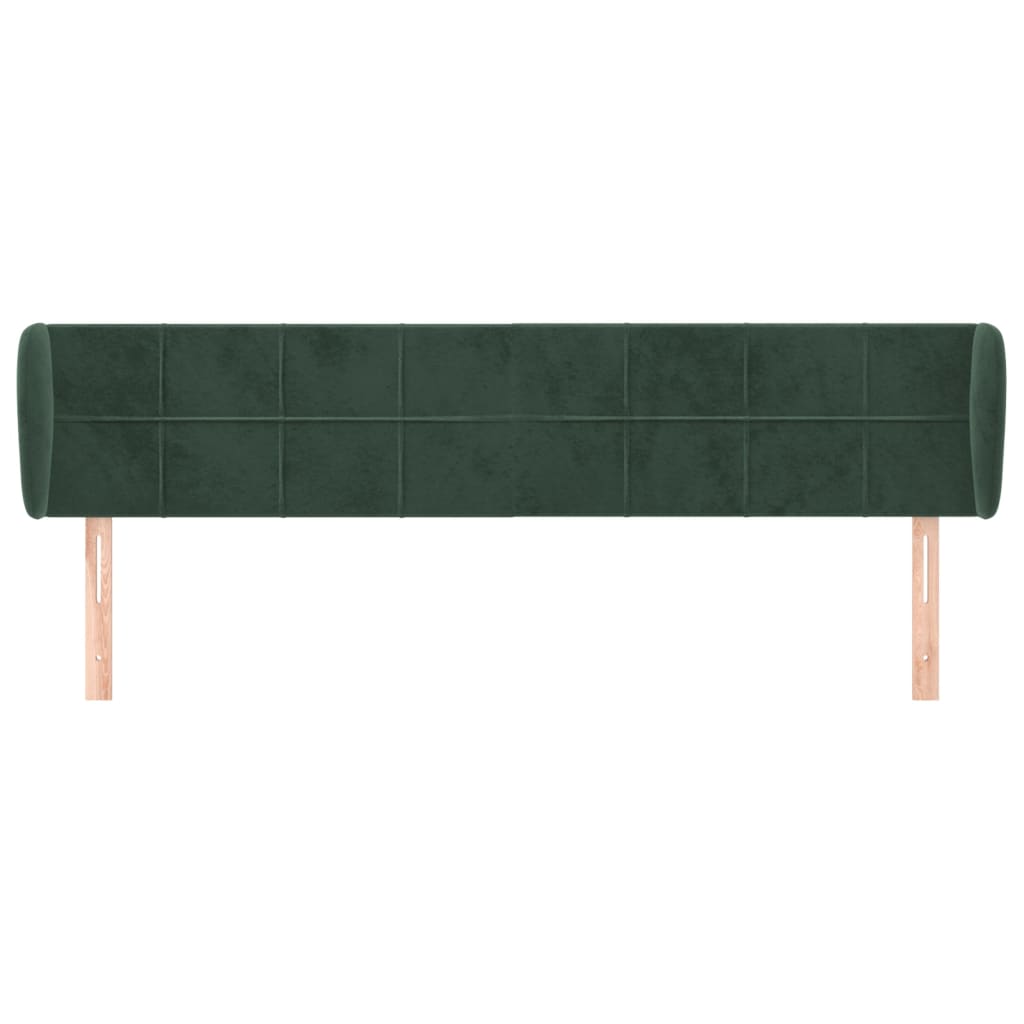 Hoofdbord met randen 163x23x78/88 cm fluweel donkergroen 163 x 23 x 78/88 cm Donkergroen