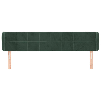 Hoofdbord met randen 163x23x78/88 cm fluweel donkergroen 163 x 23 x 78/88 cm Donkergroen