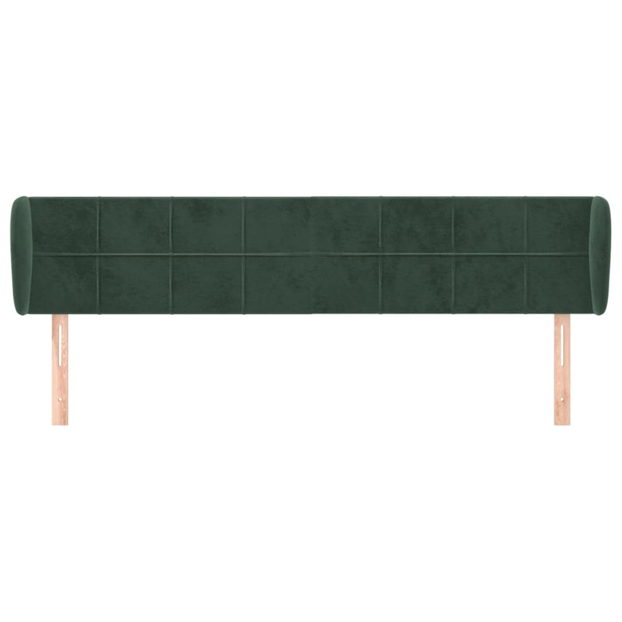 Hoofdbord met randen 163x23x78/88 cm fluweel donkergroen 163 x 23 x 78/88 cm Donkergroen
