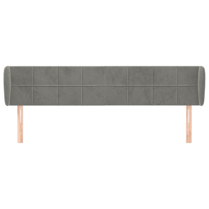 Hoofdbord met randen 183x23x78/88 cm fluweel lichtgrijs 183 x 23 x 78/88 cm Lichtgrijs