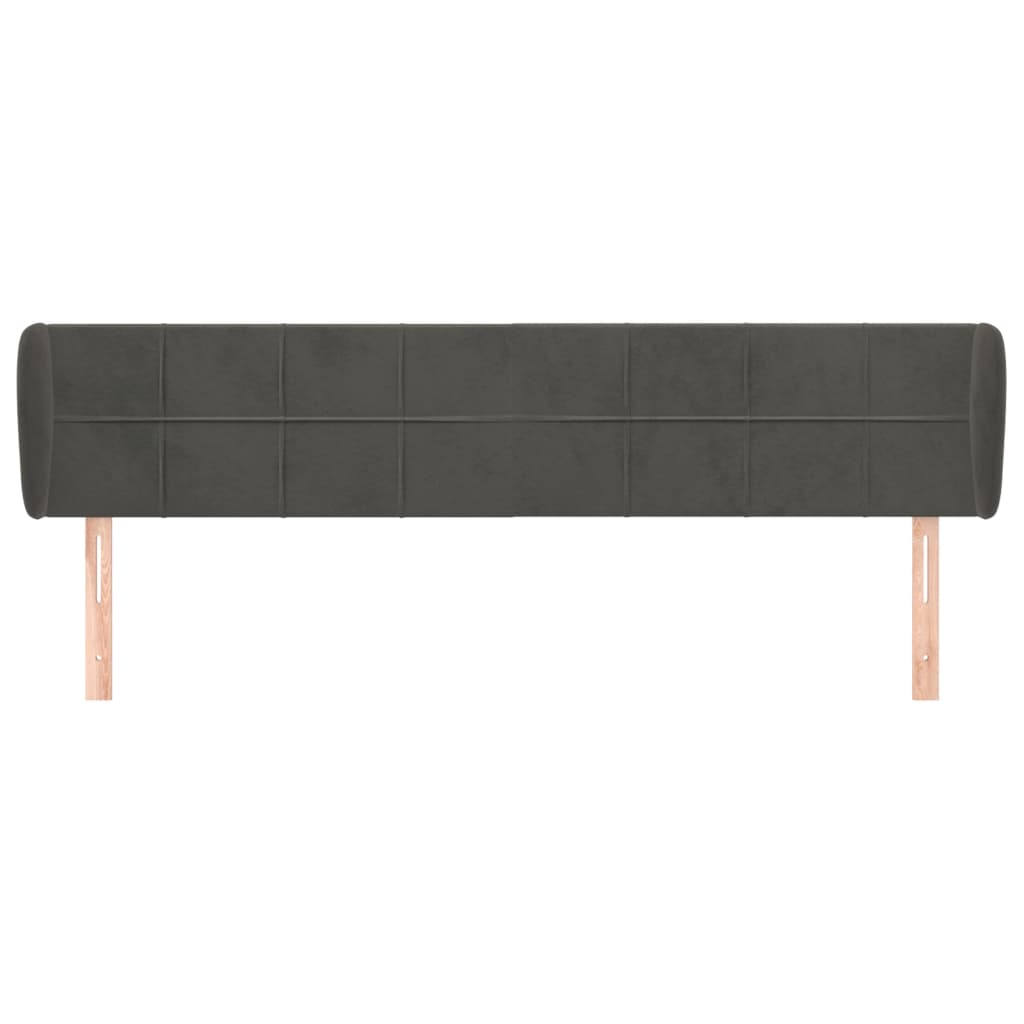 Hoofdbord met randen 183x23x78/88 cm fluweel donkergrijs 183 x 23 x 78/88 cm Donkergrijs