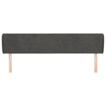 Hoofdbord met randen 183x23x78/88 cm fluweel donkergrijs 183 x 23 x 78/88 cm Donkergrijs