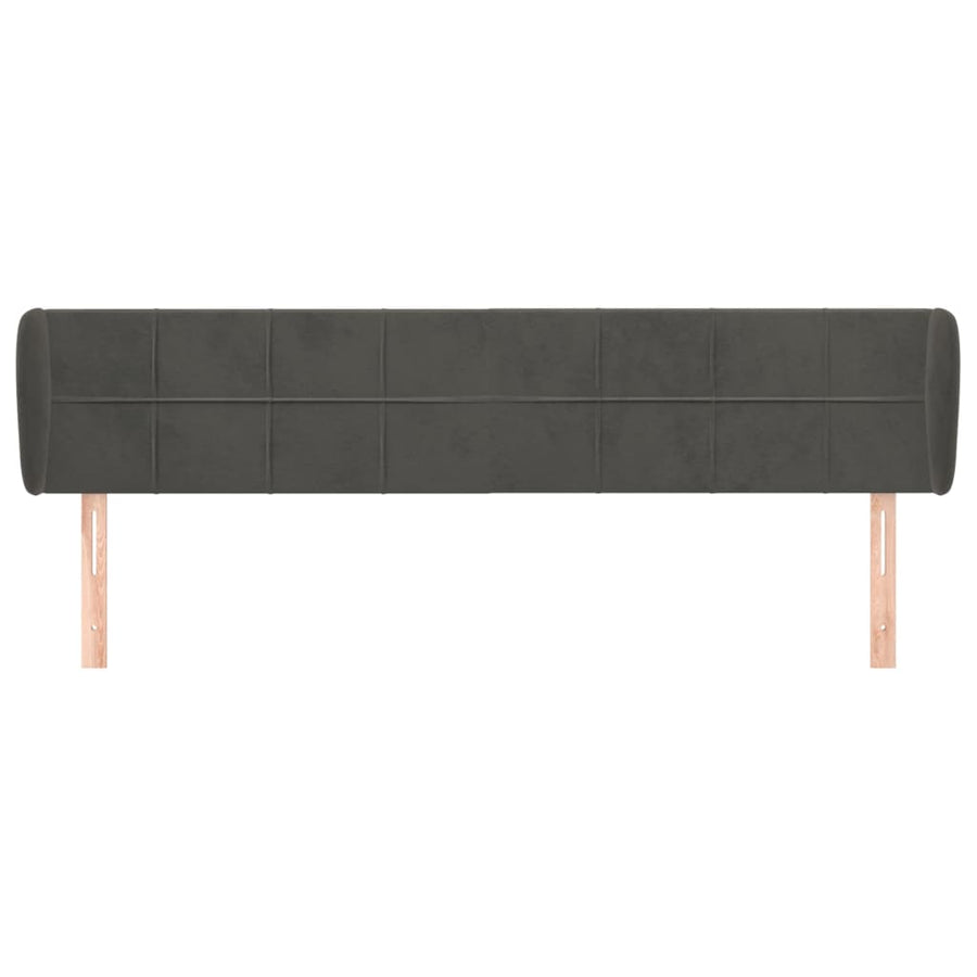 Hoofdbord met randen 183x23x78/88 cm fluweel donkergrijs 183 x 23 x 78/88 cm Donkergrijs