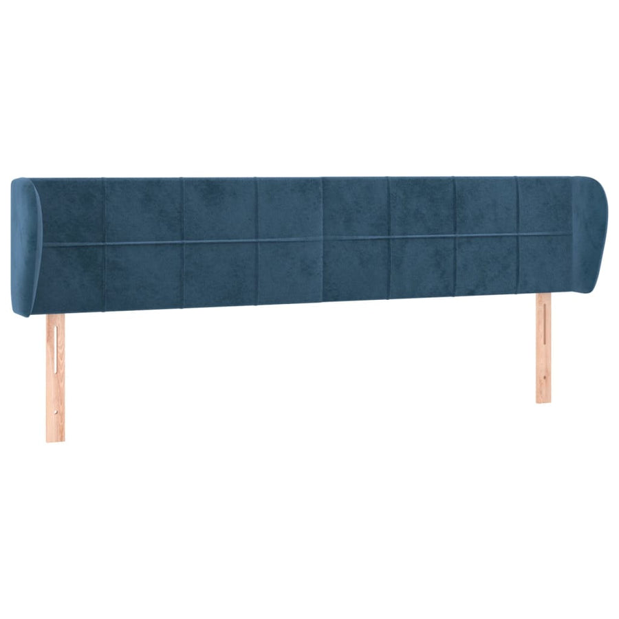 Hoofdbord Met Randen Fluweel 1 183 x 23 x 78/88 cm Donkerblauw