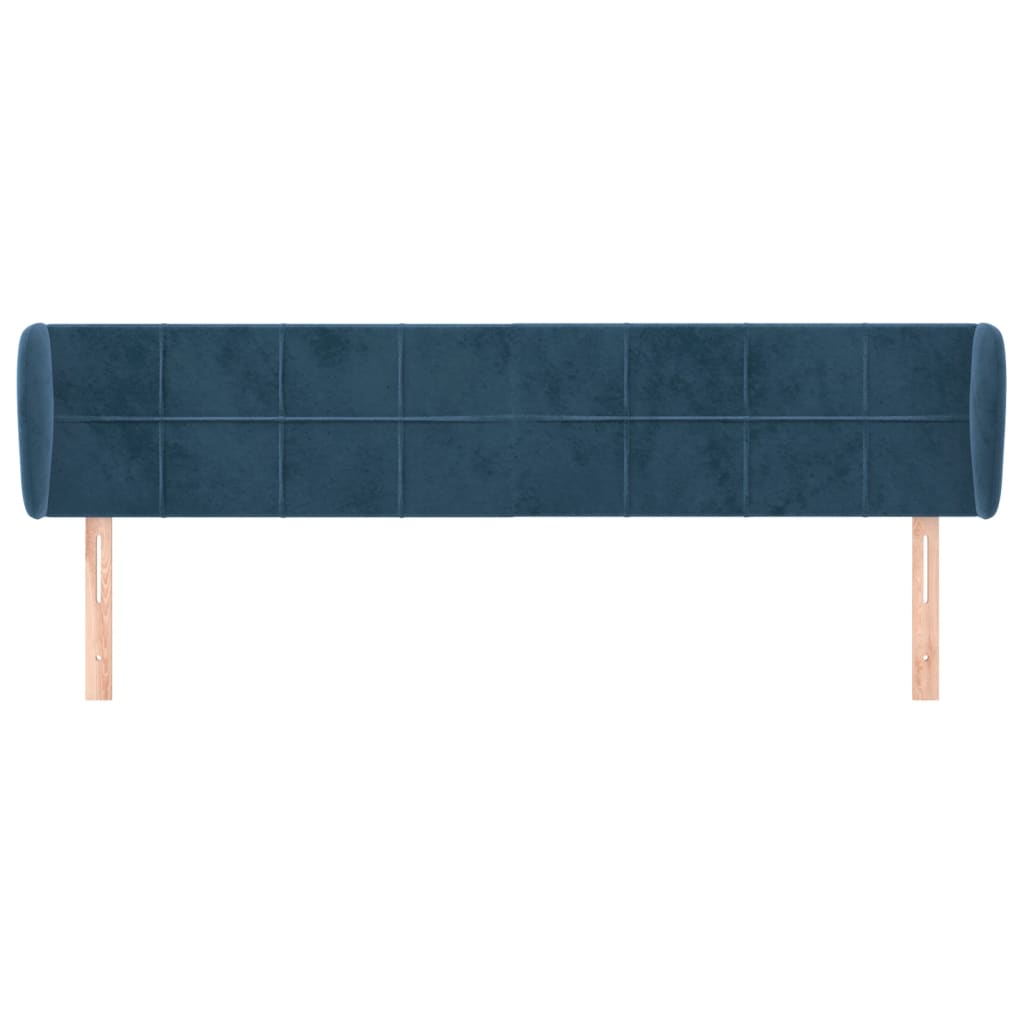 Hoofdbord Met Randen Fluweel 1 183 x 23 x 78/88 cm Donkerblauw