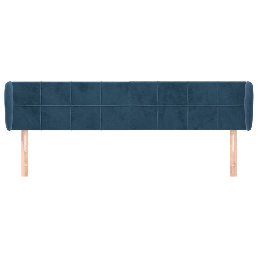 Hoofdbord Met Randen Fluweel 1 183 x 23 x 78/88 cm Donkerblauw