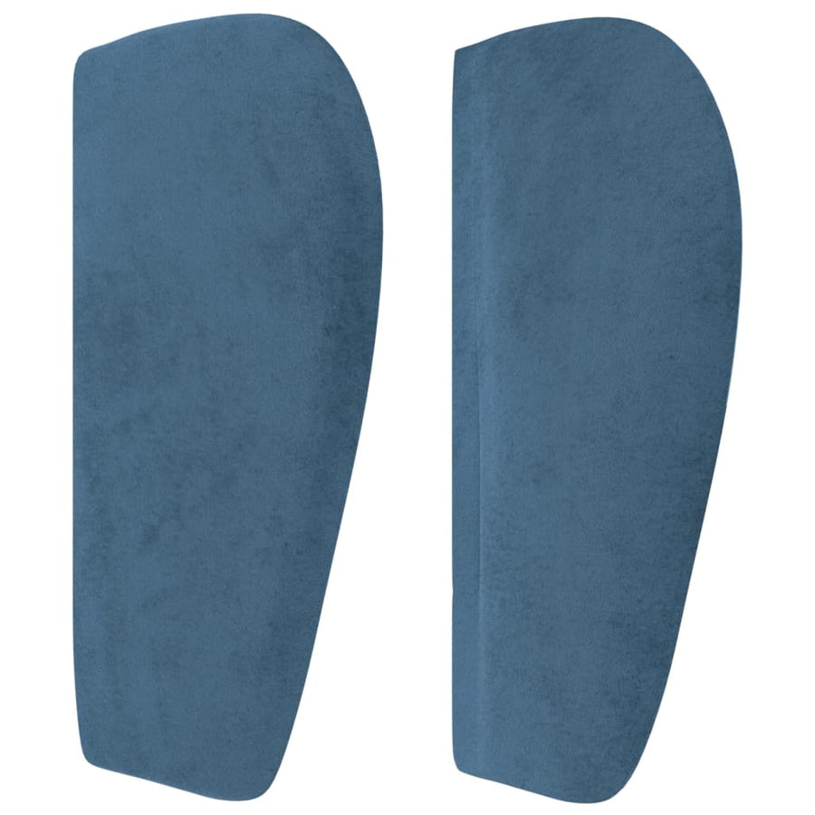 Hoofdbord Met Randen Fluweel 1 183 x 23 x 78/88 cm Donkerblauw