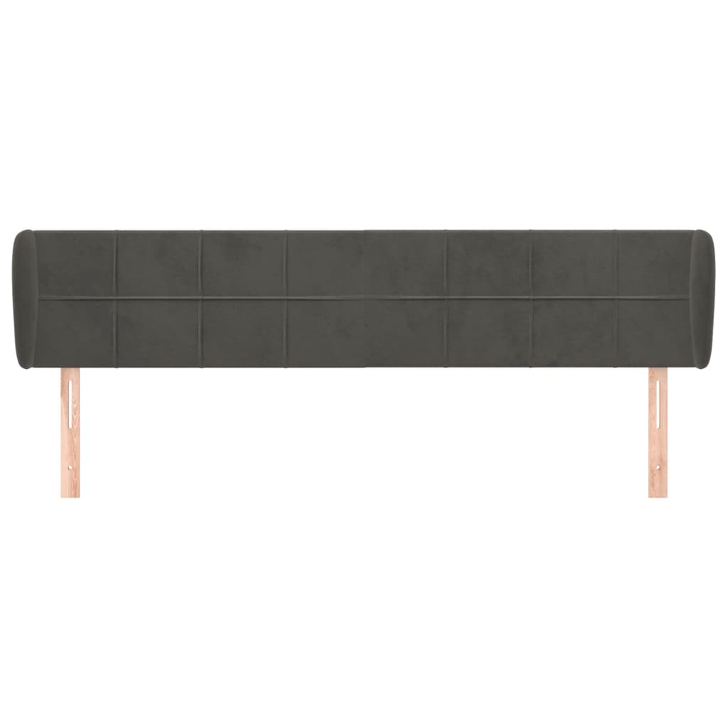 Hoofdbord met randen 203x23x78/88 cm fluweel donkergrijs 203 x 23 x 78/88 cm Donkergrijs