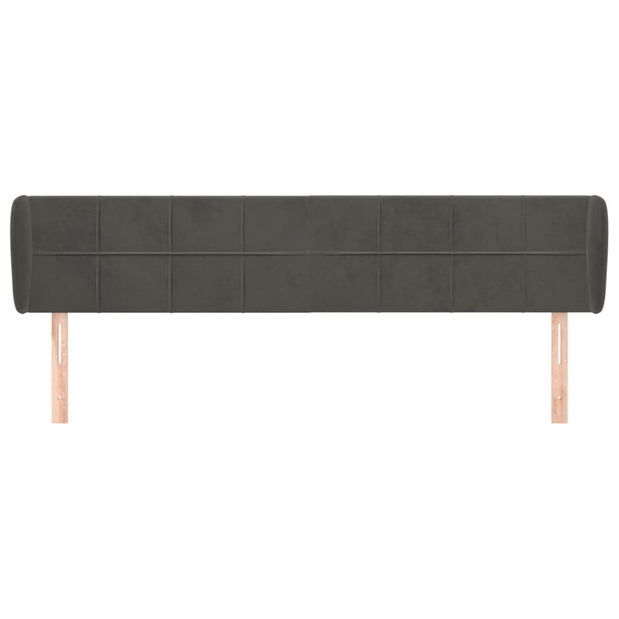 Hoofdbord met randen 203x23x78/88 cm fluweel donkergrijs 203 x 23 x 78/88 cm Donkergrijs