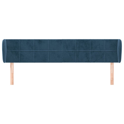 Hoofdbord Met Randen Fluweel 1 203 x 23 x 78/88 cm Donkerblauw