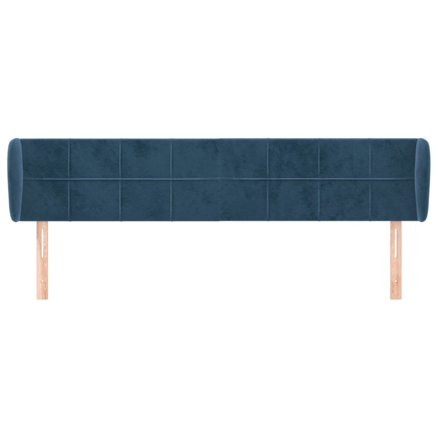 Hoofdbord Met Randen Fluweel 1 203 x 23 x 78/88 cm Donkerblauw