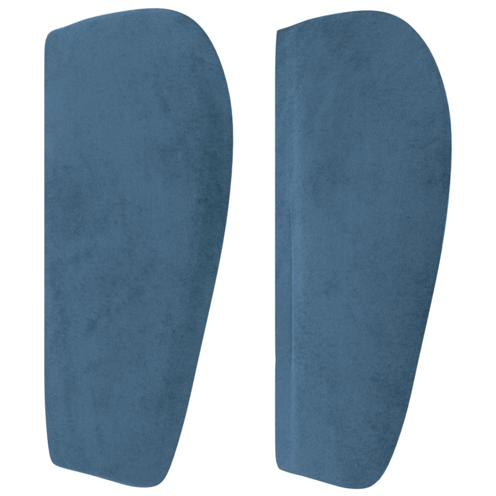 Hoofdbord Met Randen Fluweel 1 203 x 23 x 78/88 cm Donkerblauw