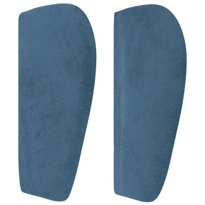 Hoofdbord Met Randen Fluweel 1 203 x 23 x 78/88 cm Donkerblauw