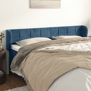 Hoofdbord 203x23x78/88 cm fluweel donkerblauw
