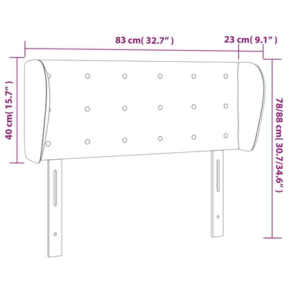 Hoofdbord met randen 83x23x78/88 cm kunstleer cappuccinokleur 83 x 23 x 78/88 cm Cappuccino