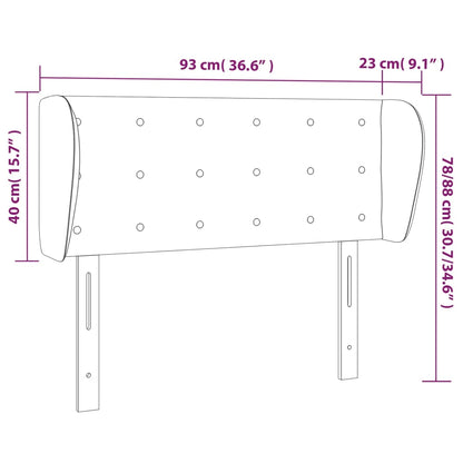 Hoofdbord Met Randen Kunstleer Kleur 93 x 23 x 78/88 cm Cappuccino