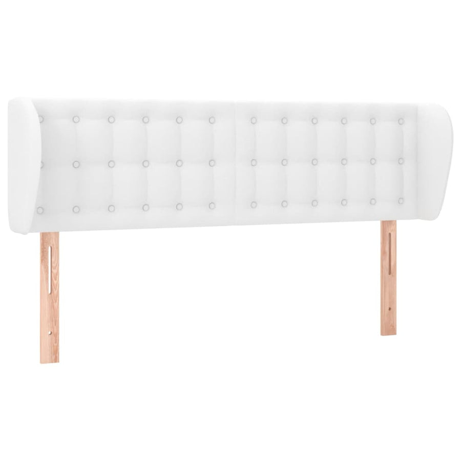 Hoofdbord Met Randen Kunstleer 147 x 23 x 78/88 cm Wit