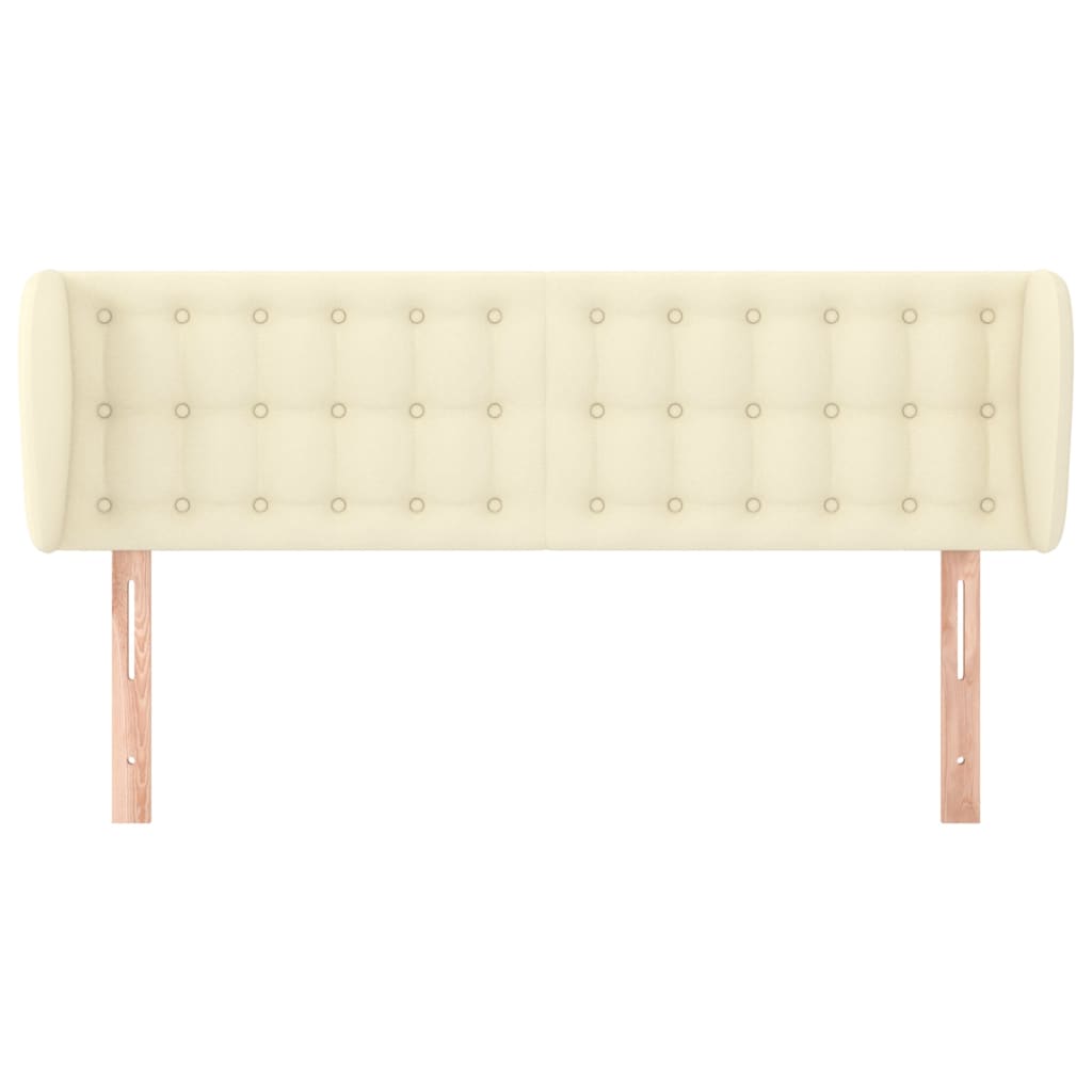 Hoofdbord Met Randen Kunstleer Kleurig 147 x 23 x 78/88 cm Crème