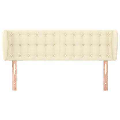 Hoofdbord Met Randen Kunstleer Kleurig 147 x 23 x 78/88 cm Crème