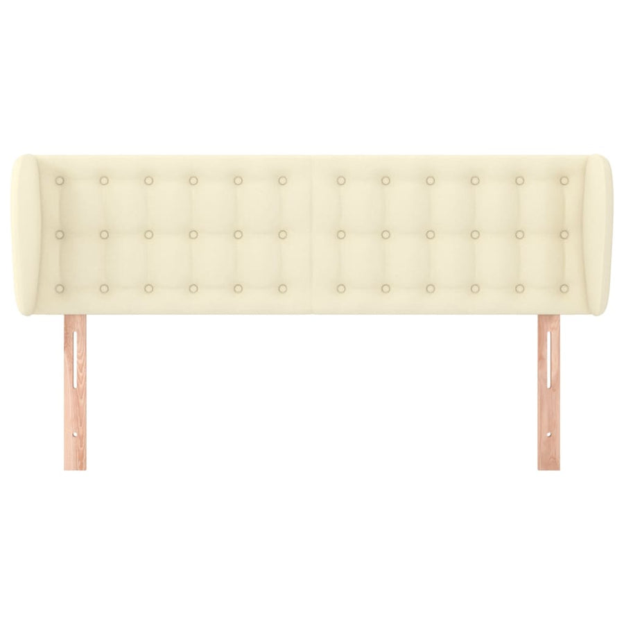 Hoofdbord Met Randen Kunstleer Kleurig 147 x 23 x 78/88 cm Crème