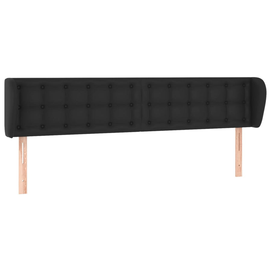 Hoofdbord Met Randen Kunstleer 163 x 23 x 78/88 cm Zwart