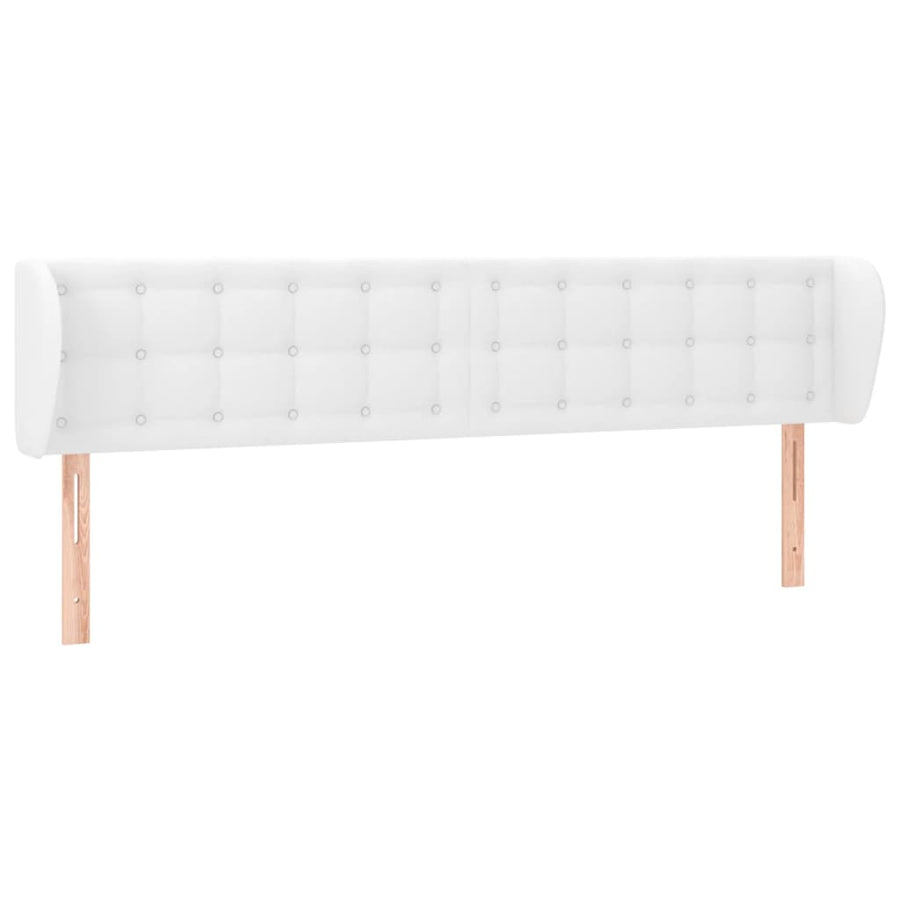 Hoofdbord Met Randen Kunstleer 163 x 23 x 78/88 cm Wit