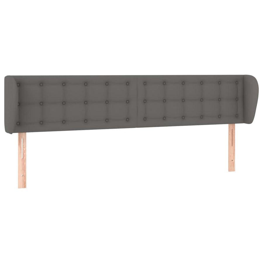 Hoofdbord Met Randen Kunstleer 163 x 23 x 78/88 cm Grijs