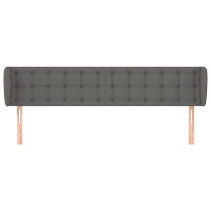 Hoofdbord Met Randen Kunstleer 163 x 23 x 78/88 cm Grijs