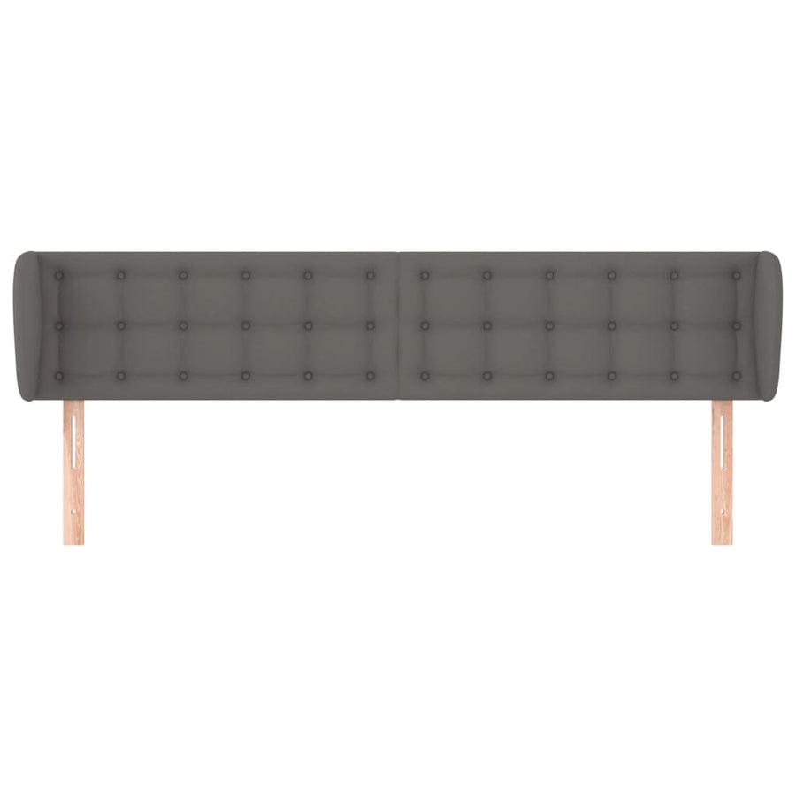 Hoofdbord Met Randen Kunstleer 163 x 23 x 78/88 cm Grijs