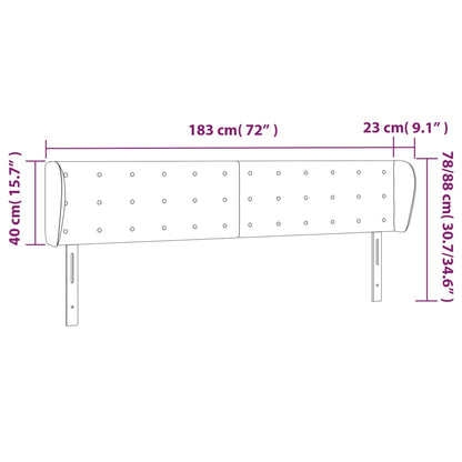 Hoofdbord Met Randen Kunstleer 183 x 23 x 78/88 cm Zwart