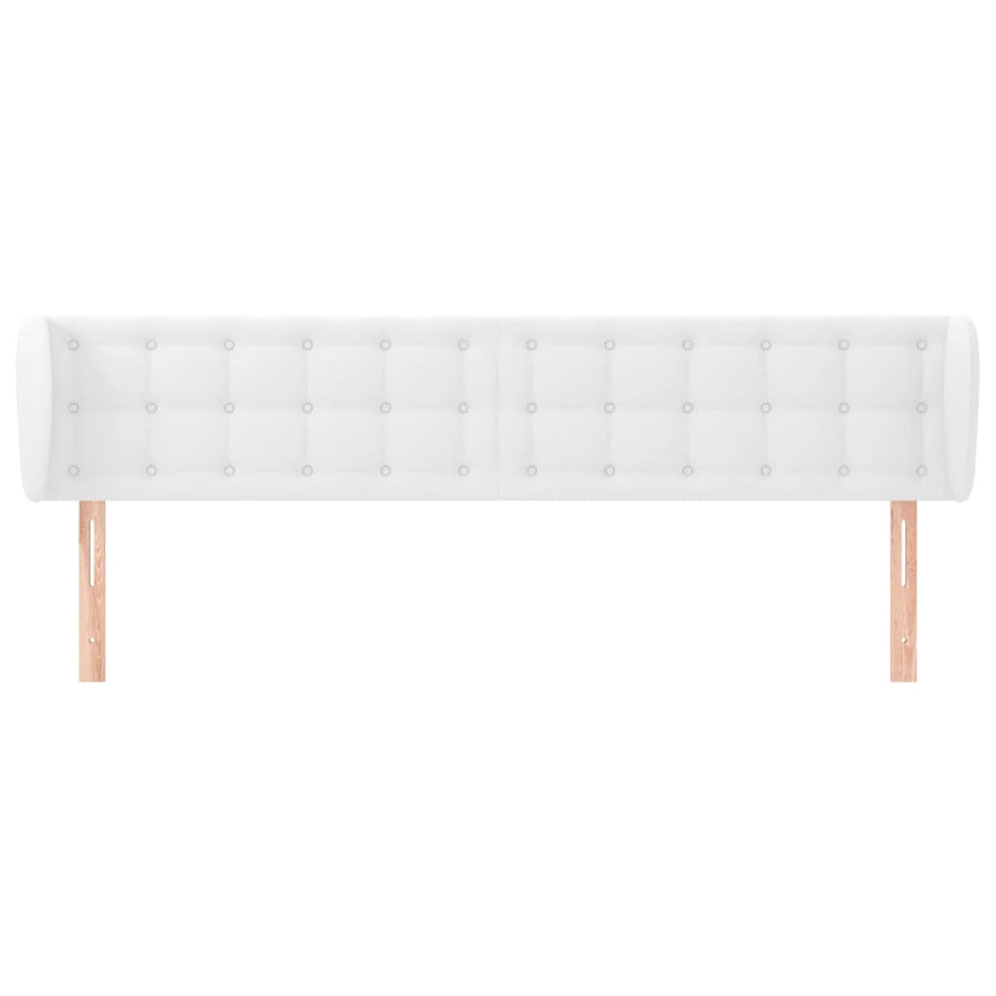 Hoofdbord Met Randen Kunstleer 183 x 23 x 78/88 cm Wit