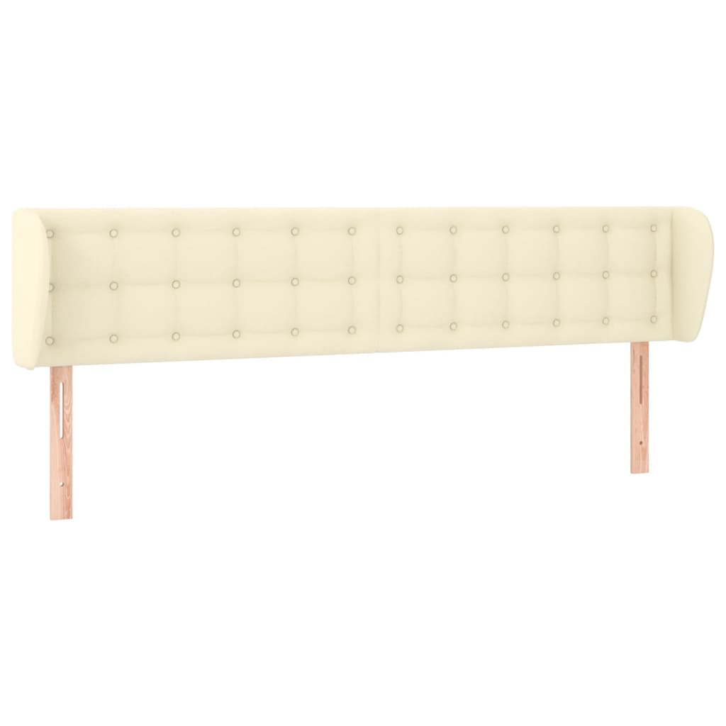 Hoofdbord Met Randen Kunstleer Kleurig 183 x 23 x 78/88 cm Crème