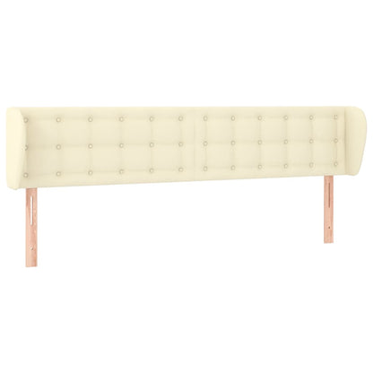 Hoofdbord Met Randen Kunstleer Kleurig 183 x 23 x 78/88 cm Crème