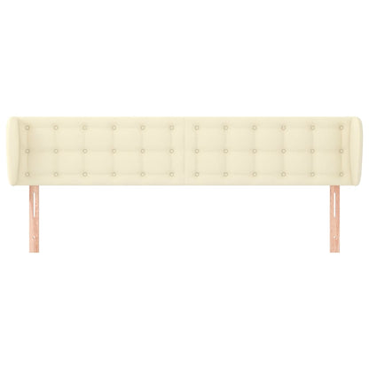 Hoofdbord Met Randen Kunstleer Kleurig 183 x 23 x 78/88 cm Crème