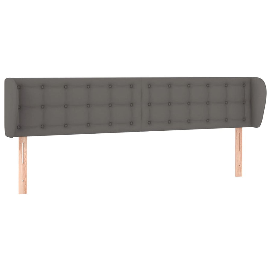 Hoofdbord Met Randen Kunstleer 183 x 23 x 78/88 cm Grijs