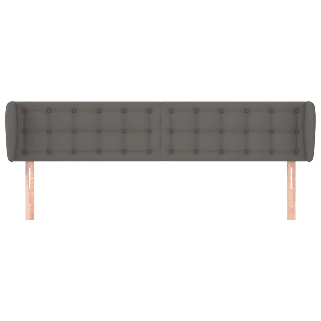 Hoofdbord Met Randen Kunstleer 183 x 23 x 78/88 cm Grijs