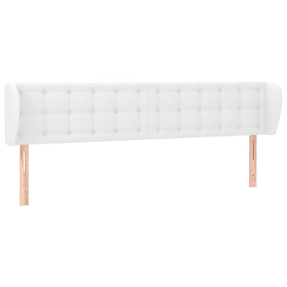 Hoofdbord Met Randen Kunstleer 203 x 23 x 78/88 cm Wit