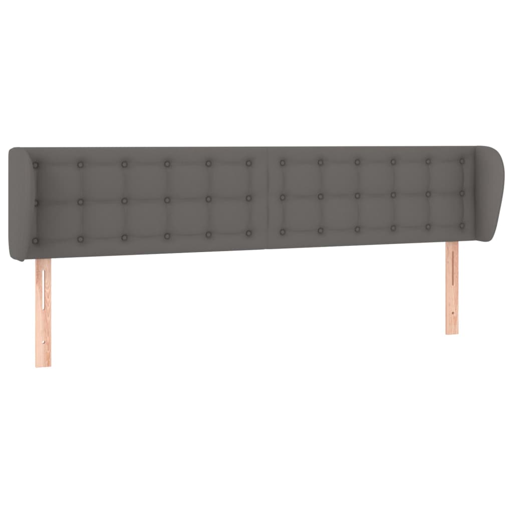 Hoofdbord Met Randen Kunstleer 203 x 23 x 78/88 cm Grijs