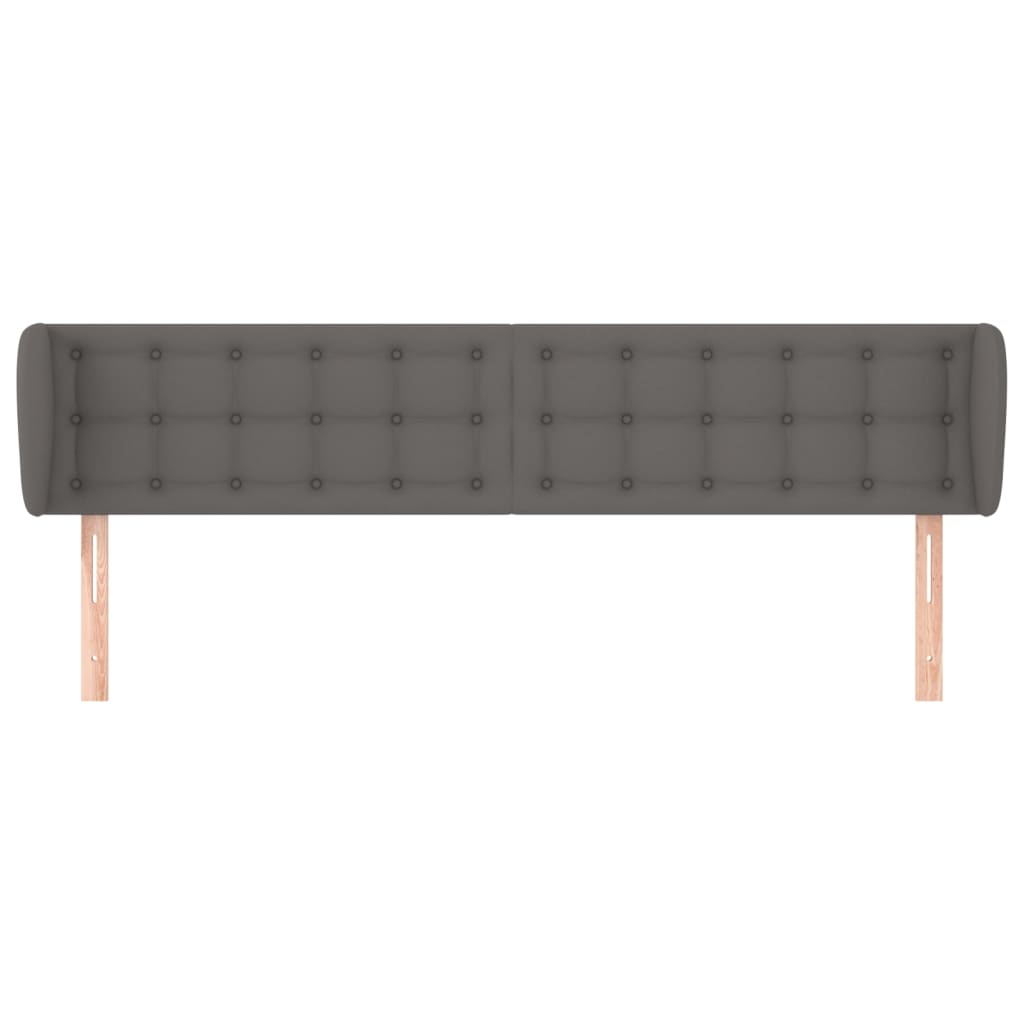Hoofdbord Met Randen Kunstleer 203 x 23 x 78/88 cm Grijs