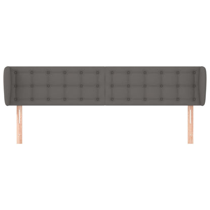 Hoofdbord Met Randen Kunstleer 203 x 23 x 78/88 cm Grijs