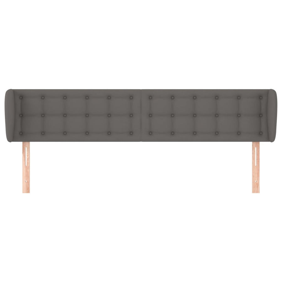 Hoofdbord Met Randen Kunstleer 203 x 23 x 78/88 cm Grijs
