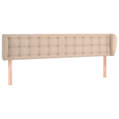 Hoofdbord met randen 203x23x78/88 cm kunstleer cappuccinokleur