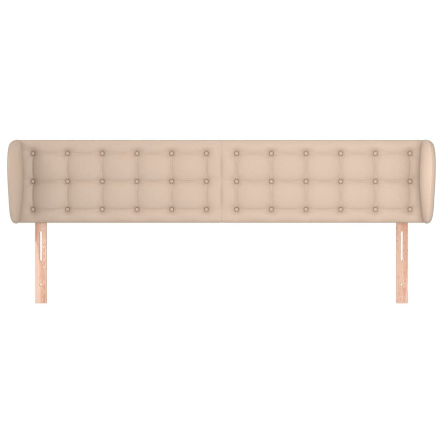 Hoofdbord met randen 203x23x78/88 cm kunstleer cappuccinokleur