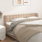Headboard with borders 203x23x78/88 cm faux leather cappuccino color