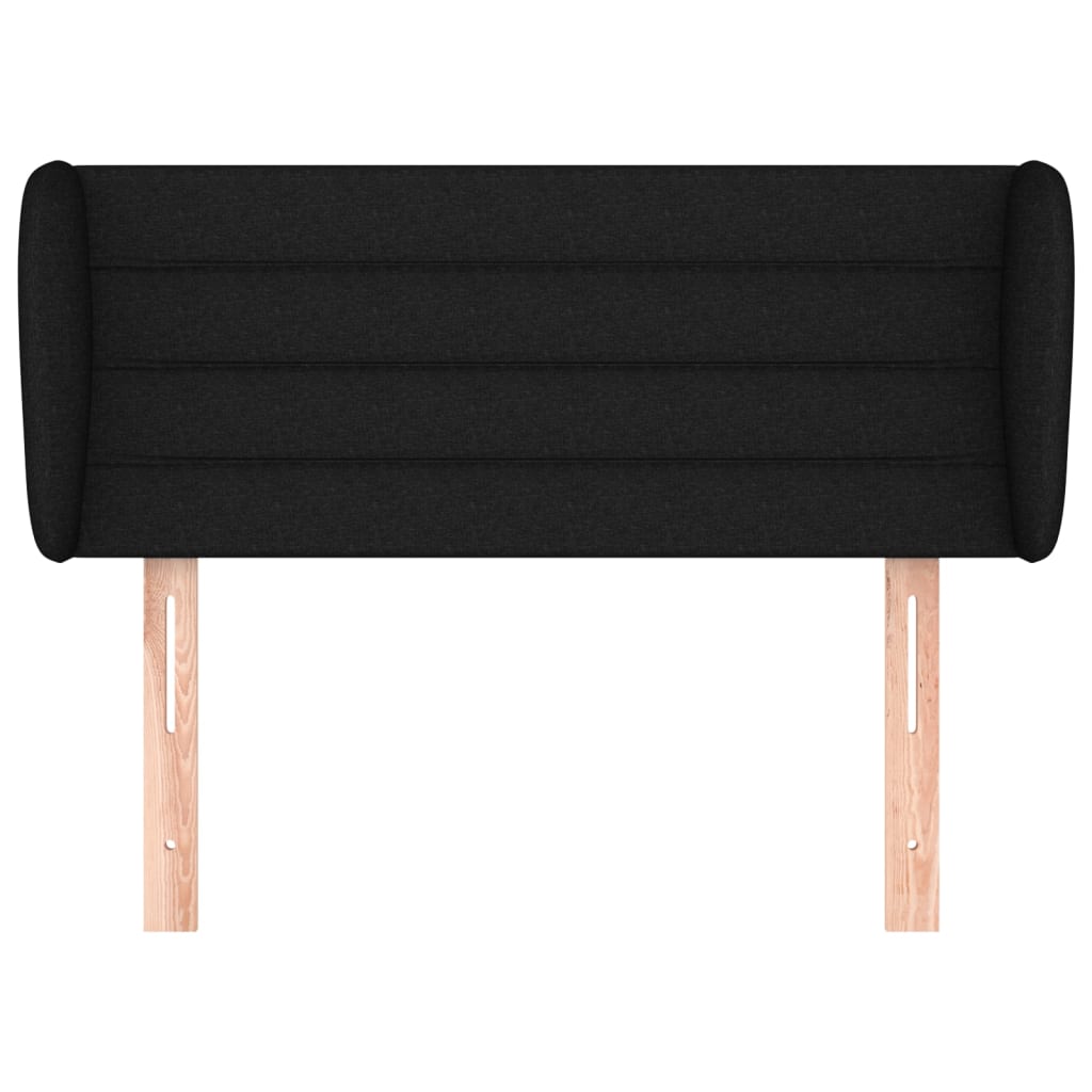 Hoofdbord met randen 93x23x78/88 cm stof zwart 93 x 23 x 78/88 cm Zwart
