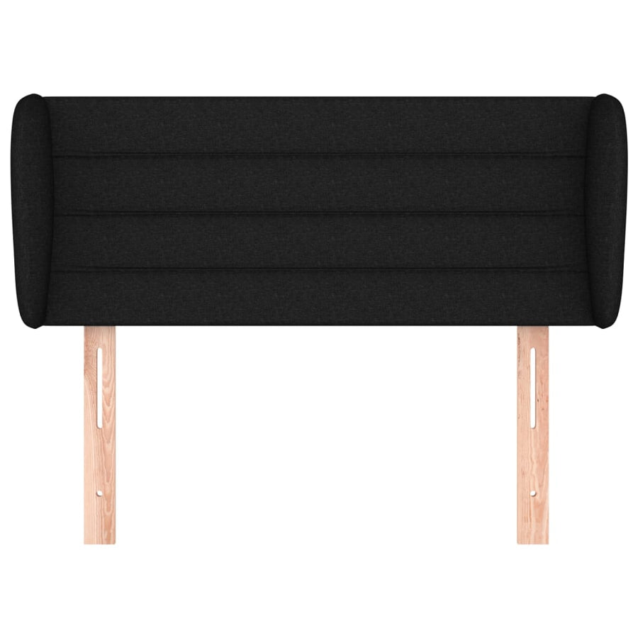 Hoofdbord met randen 93x23x78/88 cm stof zwart 93 x 23 x 78/88 cm Zwart