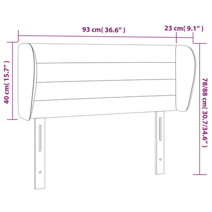 Hoofdbord met randen 93x23x78/88 cm stof zwart 93 x 23 x 78/88 cm Zwart
