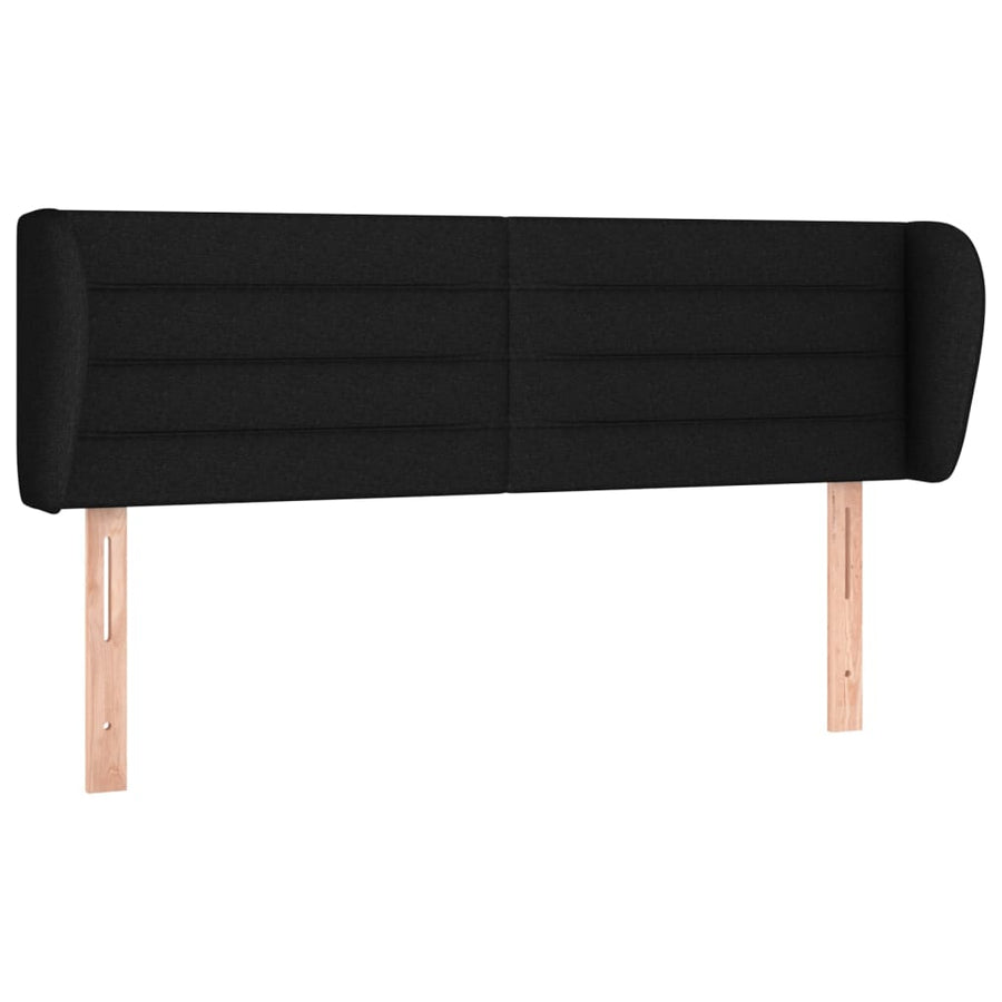 Hoofdbord met randen 147x23x78/88 cm stof zwart 147 x 23 x 78/88 cm Zwart
