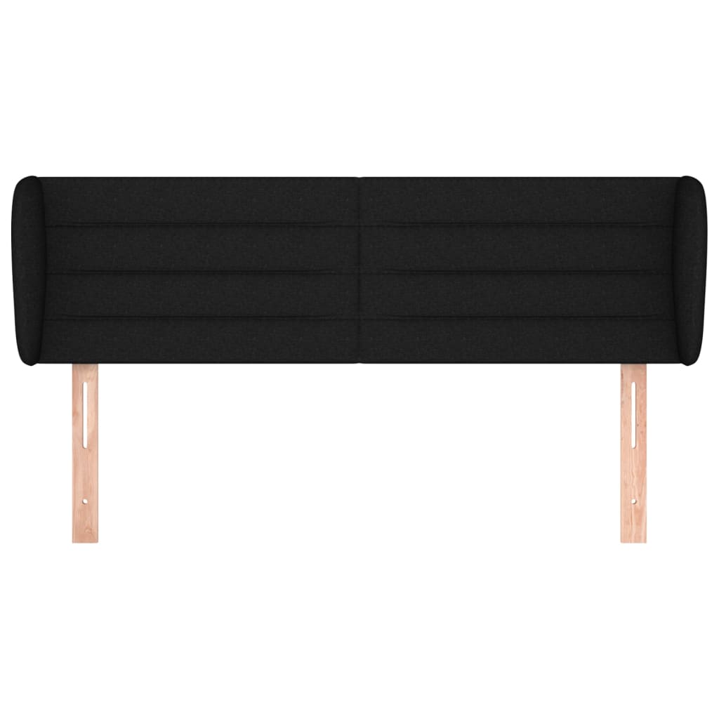 Hoofdbord met randen 147x23x78/88 cm stof zwart 147 x 23 x 78/88 cm Zwart